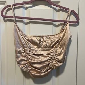 Tic Toc satin rose gold corset top